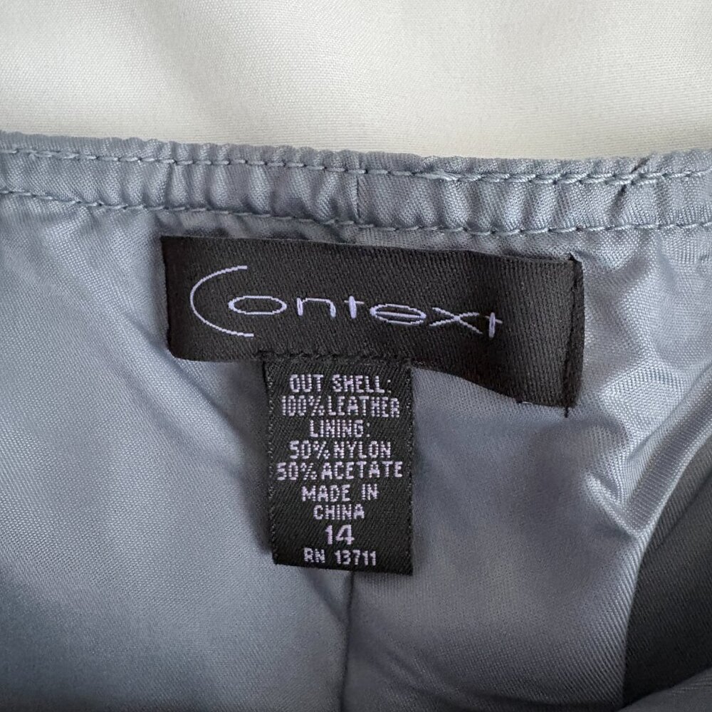 Context Women's Light blue/Grey A-line flare Suede Skirt Party Office Chic 14 - Picture 5 of 6